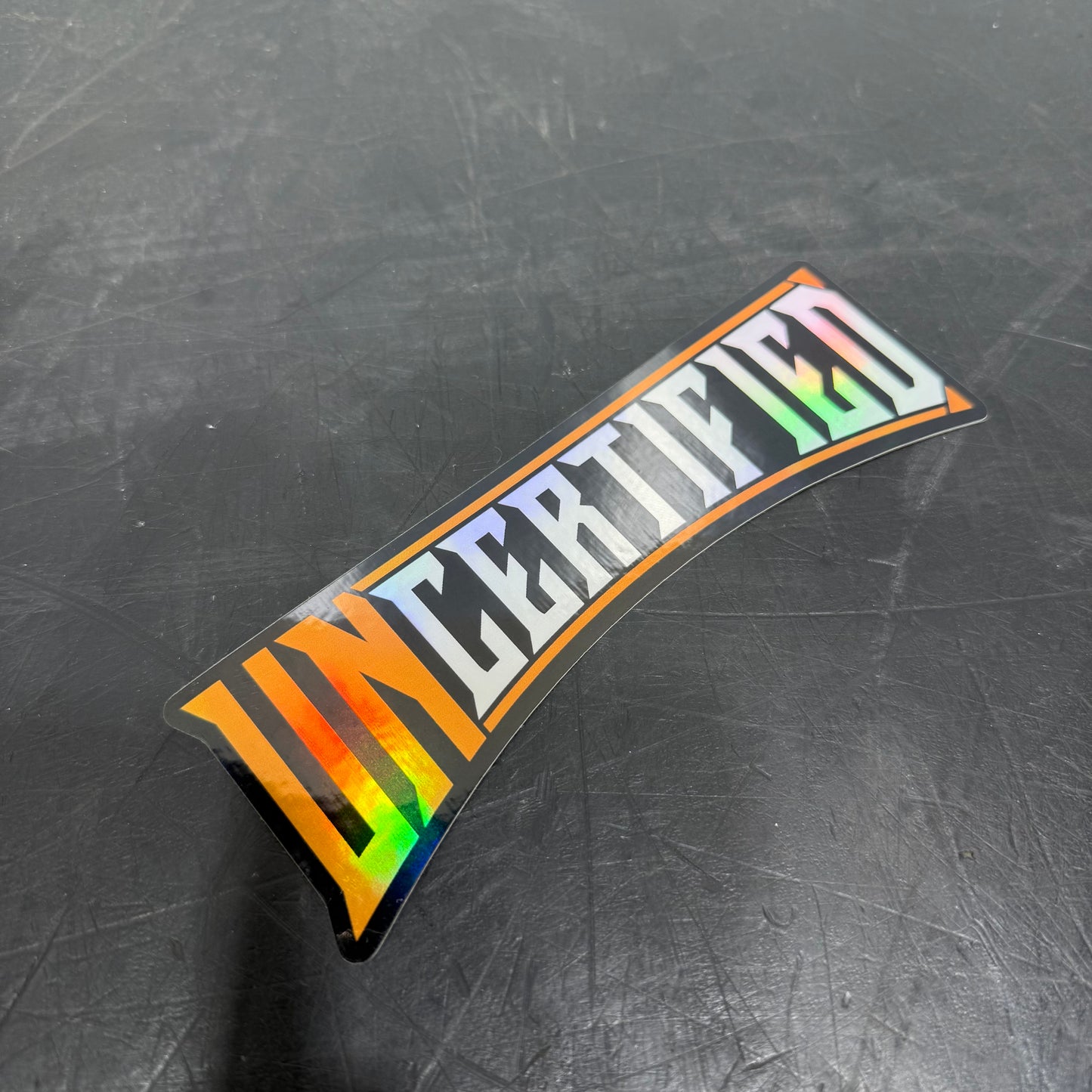 "Uncertified" Sticker